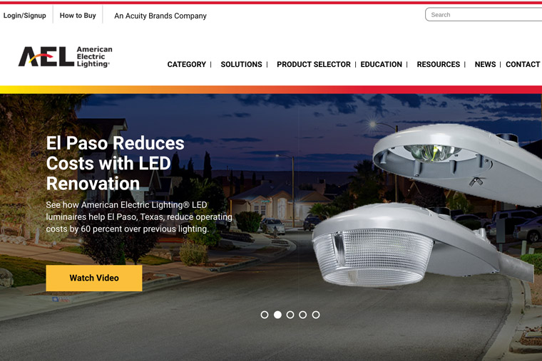 Acuity’s American Electric Lighting Launches New Website